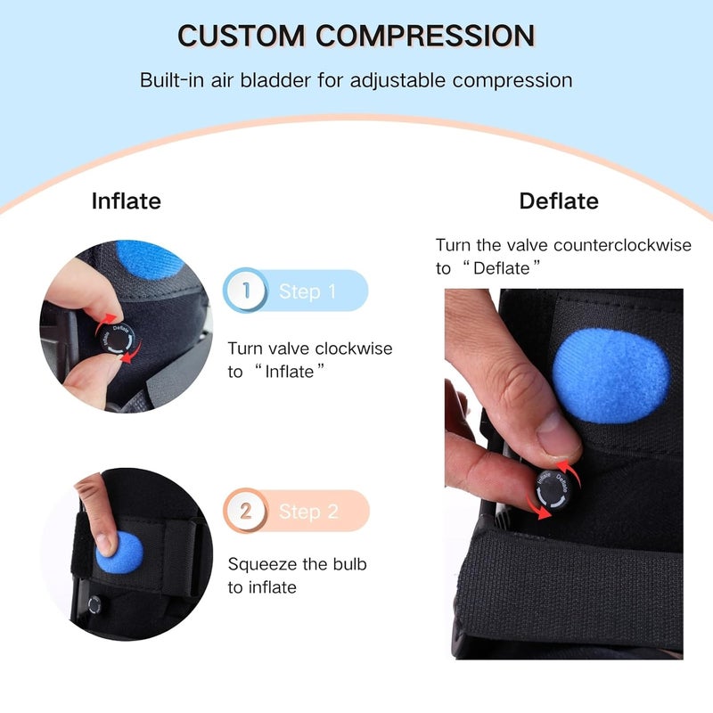 Mathgetin Air Walker Boot Medical Short Fracture Boot for Sprained Ankle and Achilles Tendonitis Inflatable Orthopedic Walking Boot for Broken Foot Fracture Recovery - Image 5